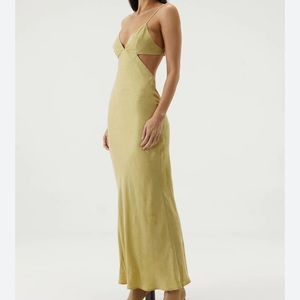 Third Form - Paisley Bias Triangle Midi Dress - Pear